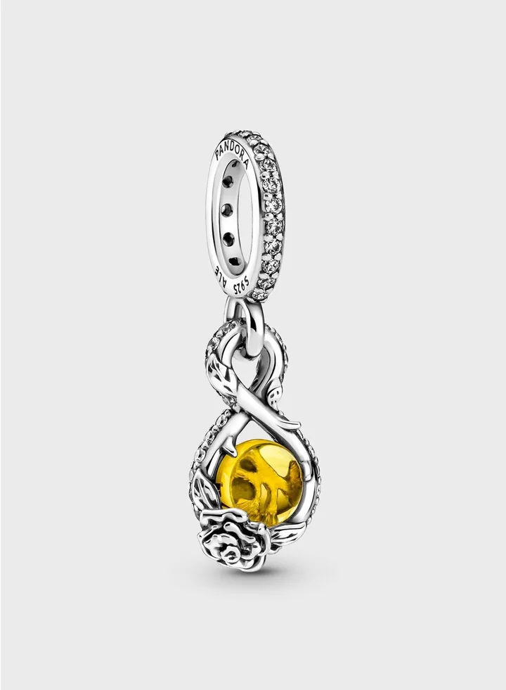 Disney Belle Infinity & Rose Flower Pendant