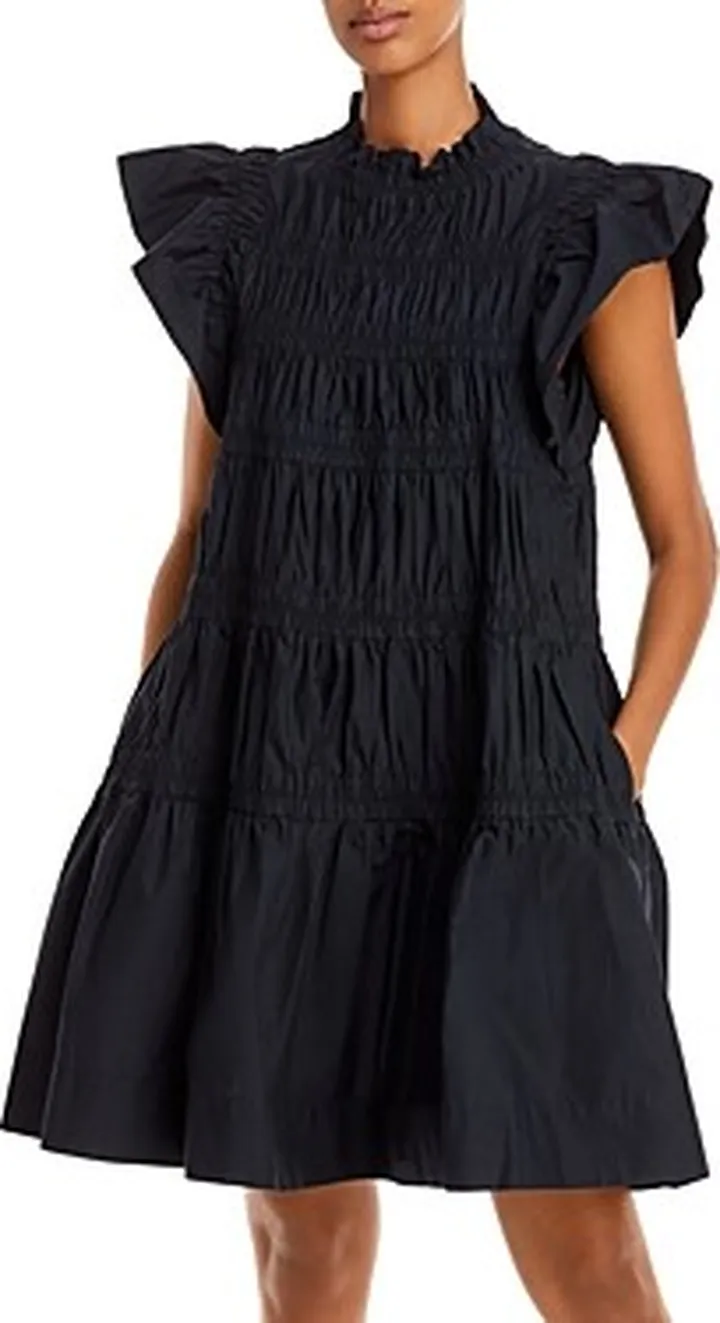 Sea Nyc Steph Tiered Cotton Tunic Dress