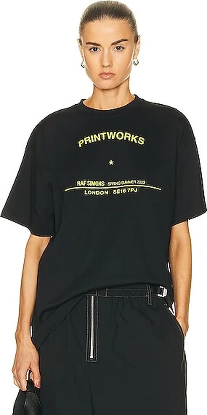 Raf Simons Printworks Tour T-shirt in Black