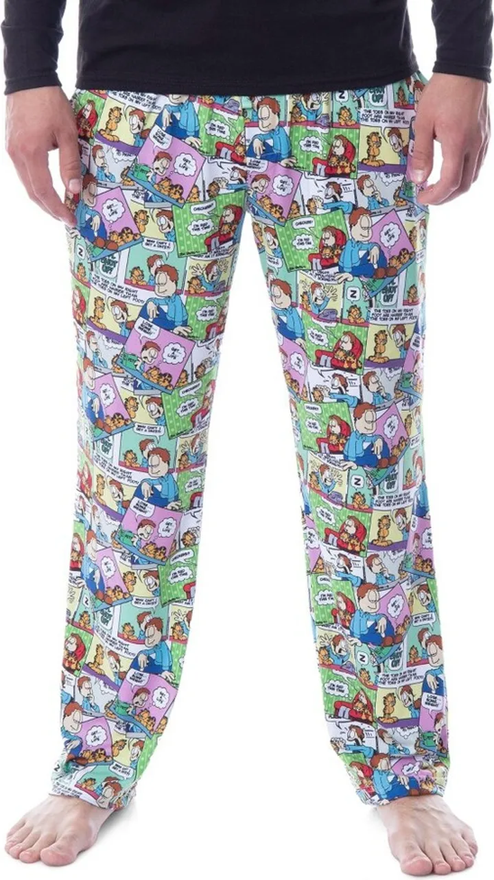 Nickelodeon Mens' Garfield and Jon Classic Comic Strip Lounge Pajama Pants (XL) Multicoloured