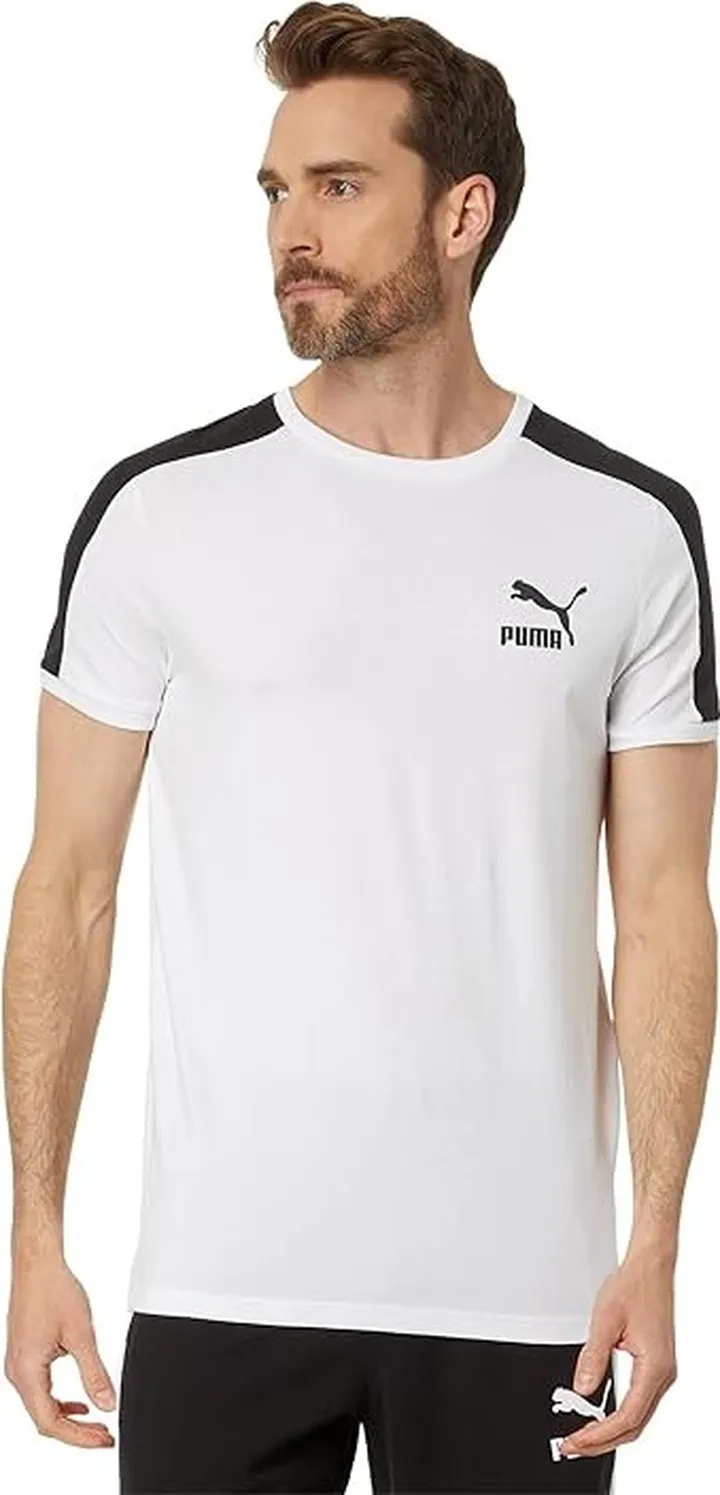 PUMA T7 Iconic Tee (Puma White) Men's Clothing