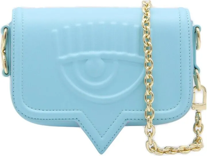 Chiara Ferragni Logo Patch Chain-Linked Shoulder Bag