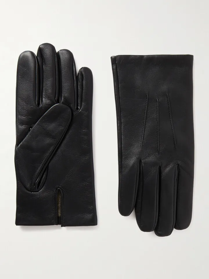 Andover Touchscreen Cashmere-Lined Leather Gloves