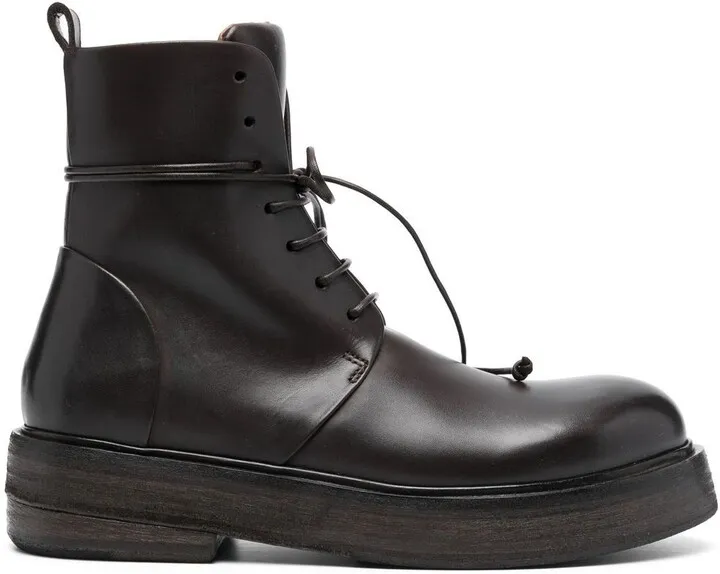 Lace-Up Leather Ankle Boots