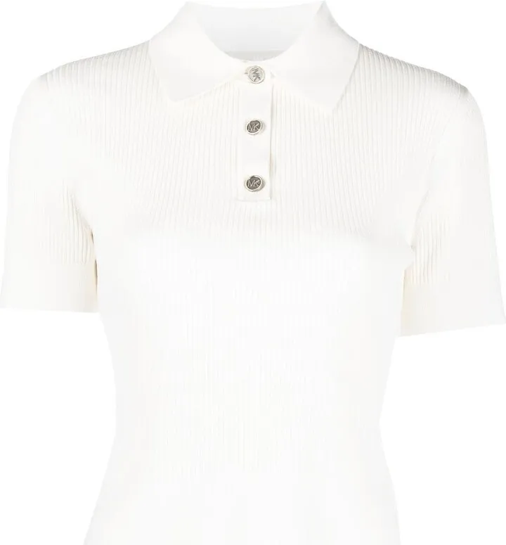 Recycled Rib-Knit Polo Top