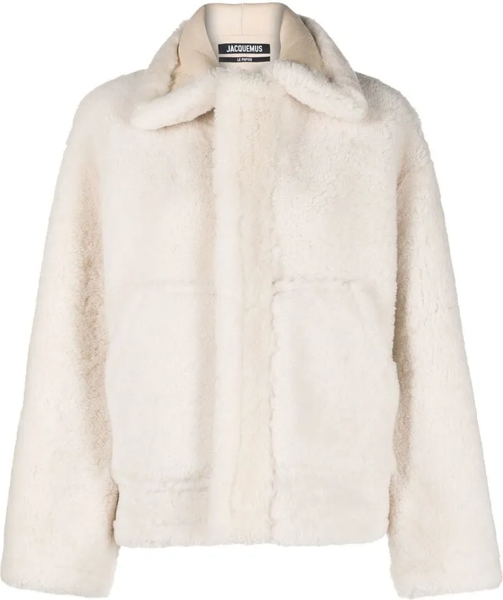 Spread Collar Shearling Jacket