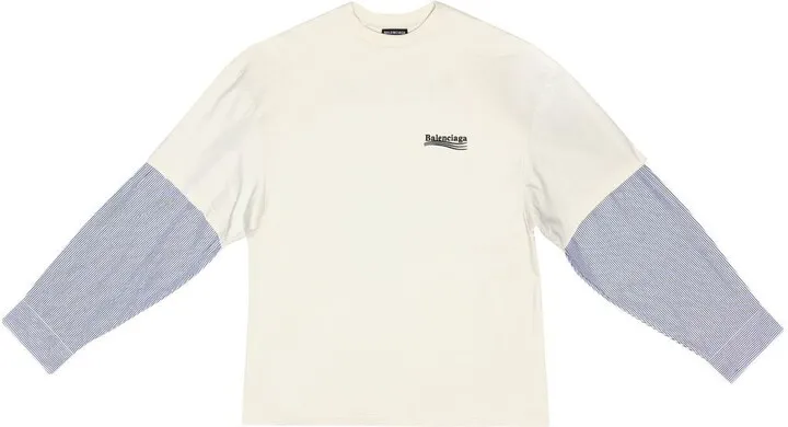 logo-embroidered layered T-shirt