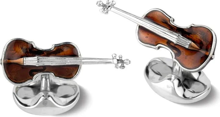 Deakin & Francis - Deakin & Francis Sterling Silver Violin Cufflinks