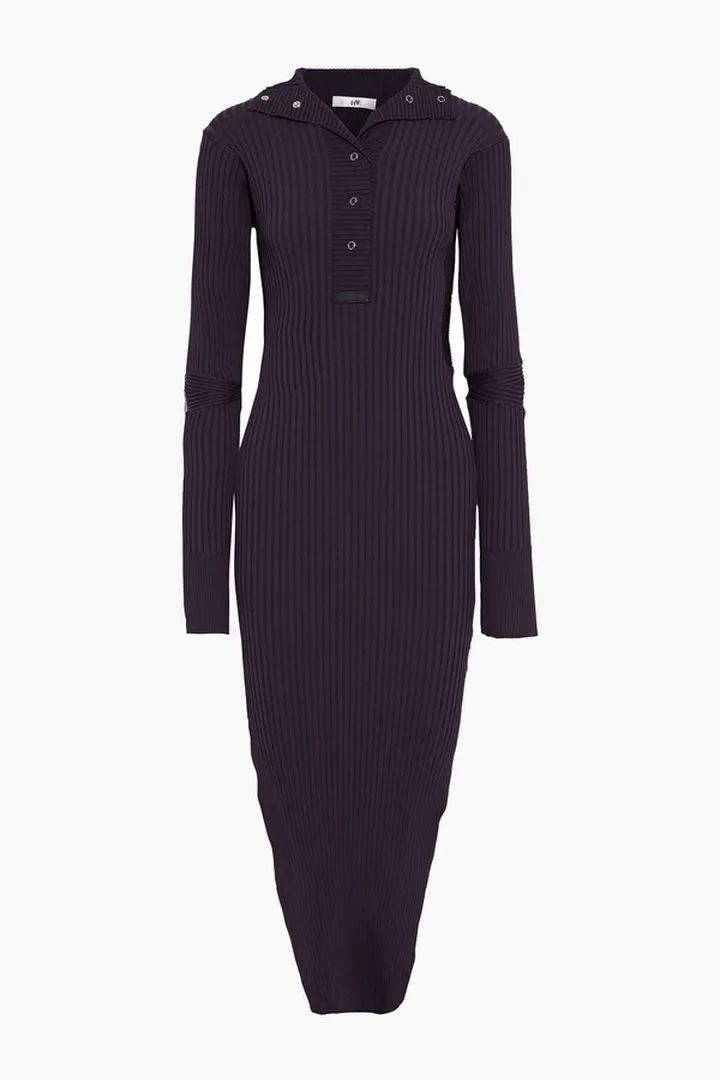 Kitana split-side ribbed-knit midi dress