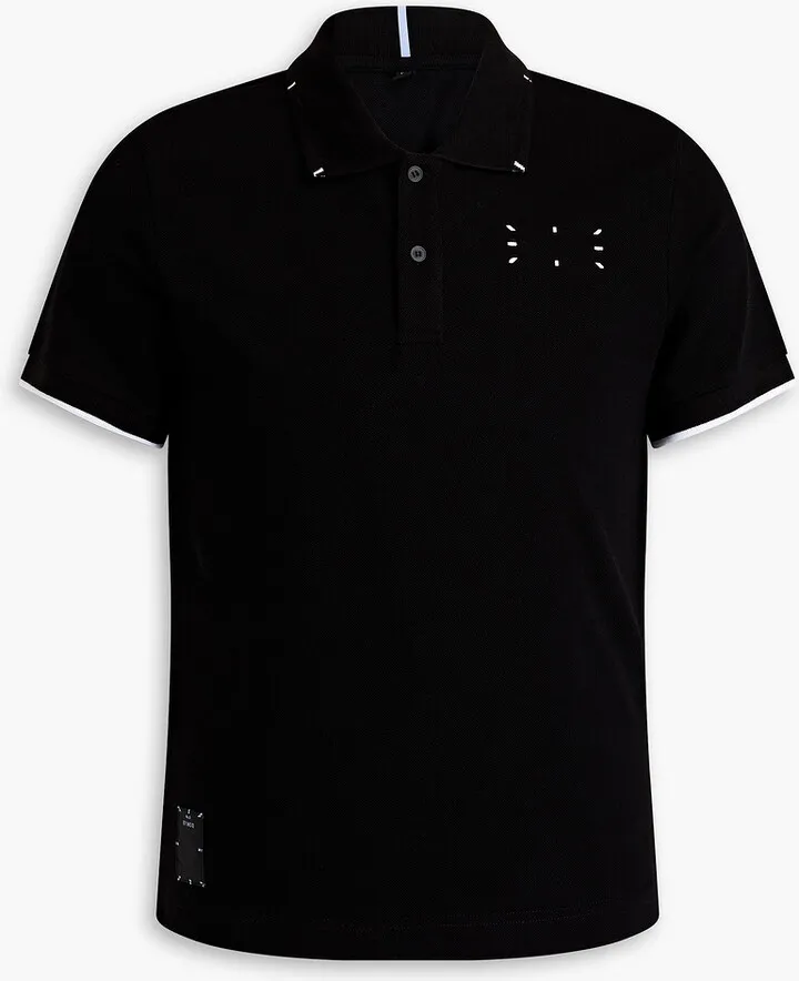 Appliquéd cotton-piqué polo shirt