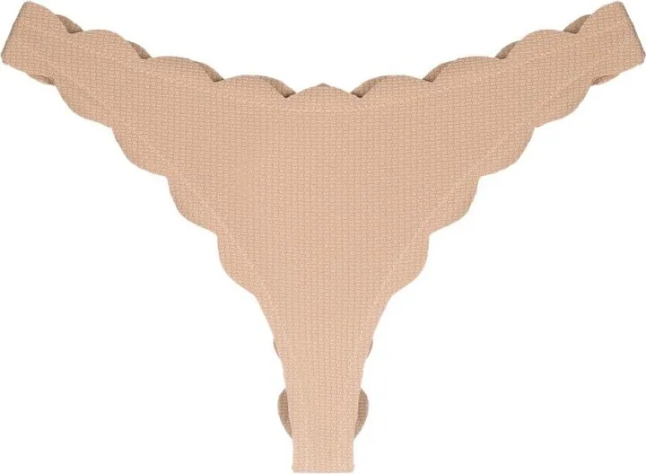 Scalloped-Edge Detail Bikini Bottoms
