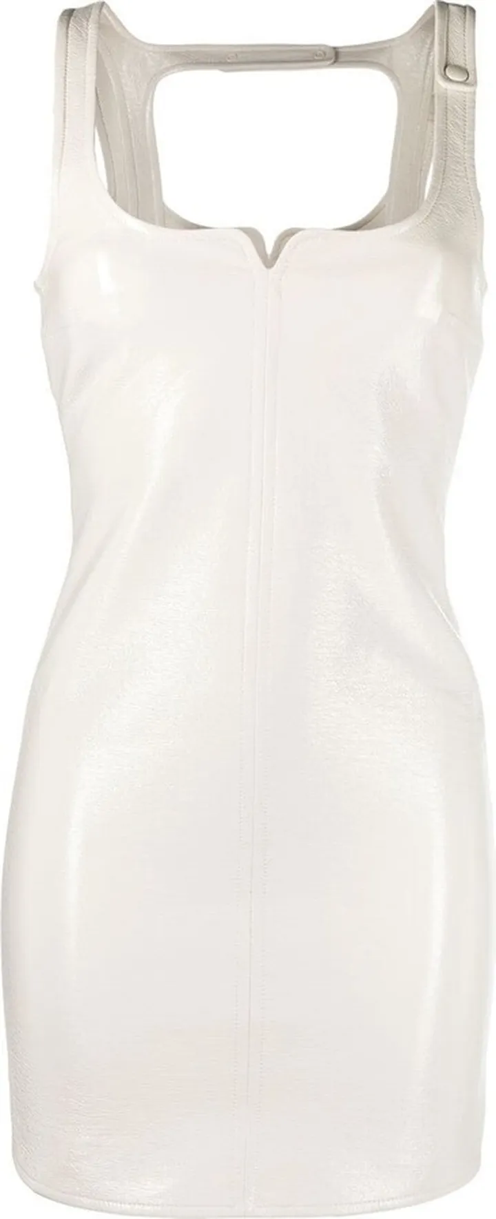 Faux-Leather Sleeveless Mini Dress
