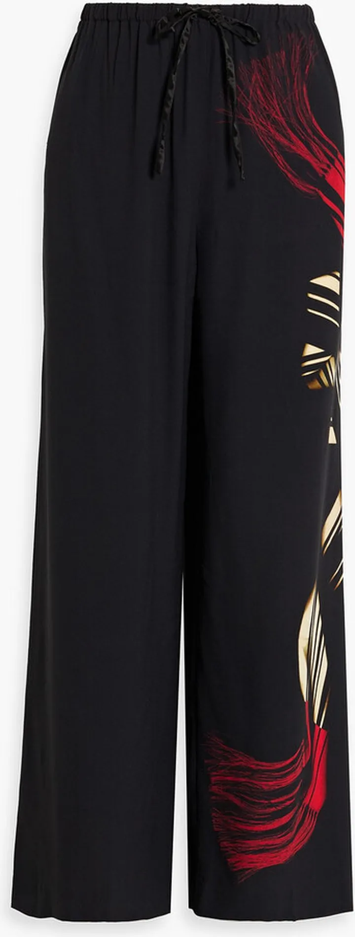 Printed crepe wide-leg pants