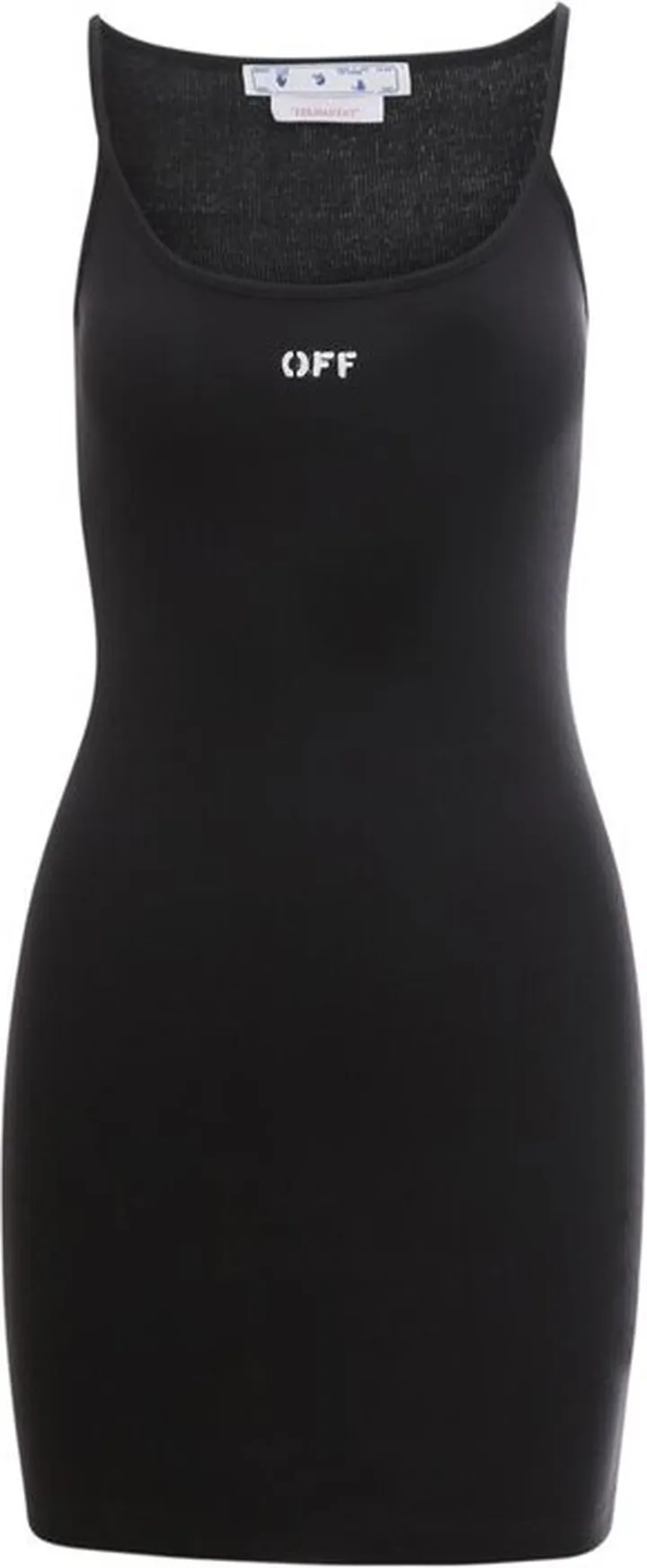 Off-White Logo Detailed Ribbed Mini Dress