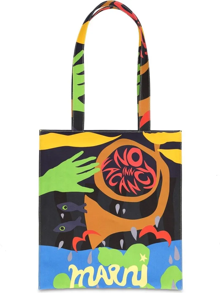 Flat printed tote bag