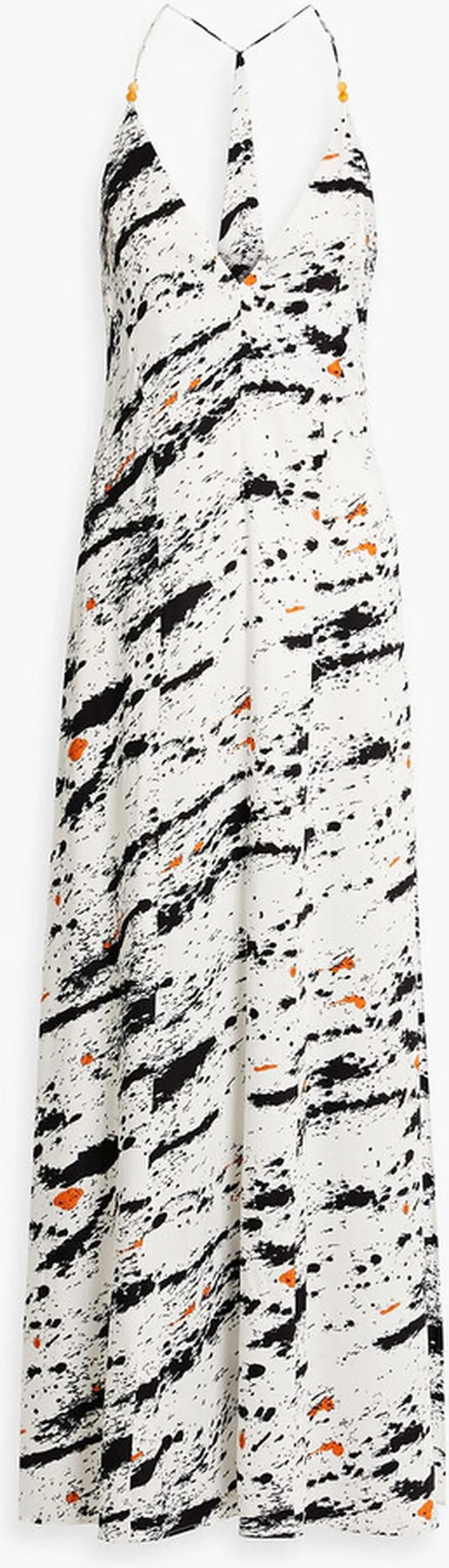 Printed woven maxi slip dress