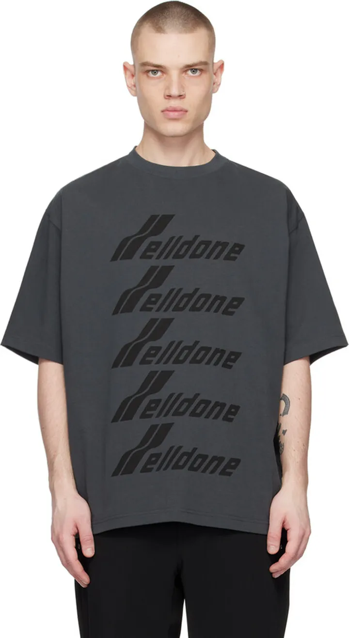 We11done Gray Printed T-Shirt