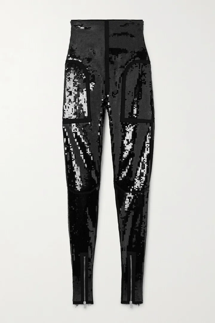Rick Owens - Sequined Cotton-blend Skinny Pants - Black