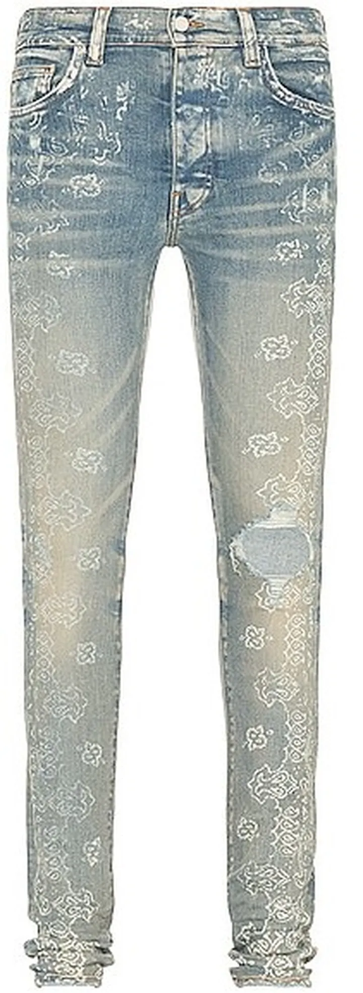 Amiri Bleach Bandana Jean in Blue
