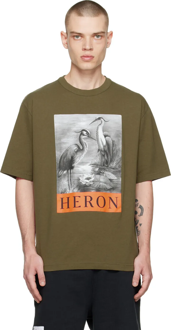Heron Preston Khaki 'Heron' T-Shirt