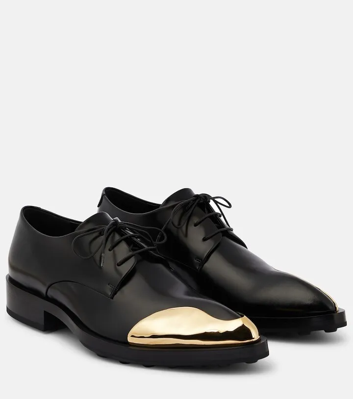 Embellished leather Derby shoes