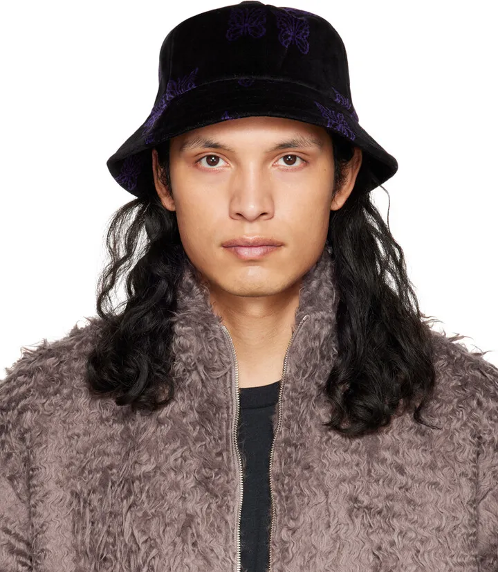 NEEDLES Black Papillon Bucket Hat