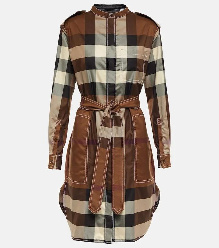 Vintage Check cotton twill shirt dress