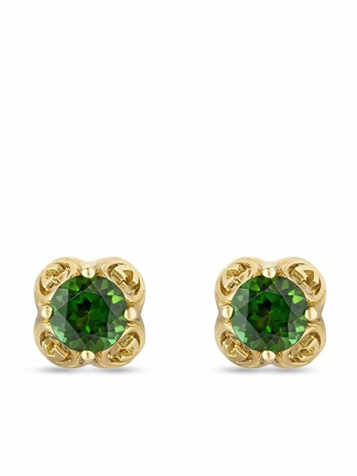 18kt yellow gold Interlocking G stud earrings