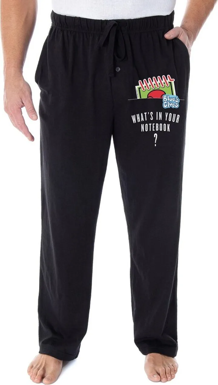 Nickelodeon Mens' Blue's Clues What's in Your Notebook Sleep Pajama Pants (XL) Black