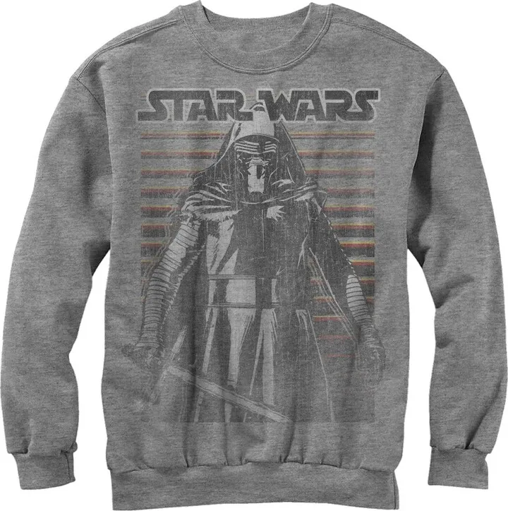 Men's Star Wars The Force Awakens Kylo Ren Distressed Sweatshirt - Athletic Heather - Large