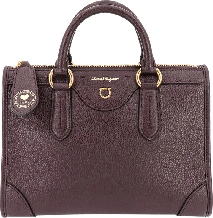 Leather handbag with iconic Gancino