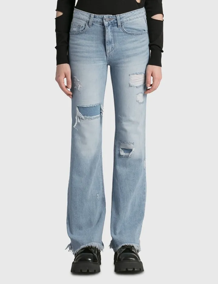 Ripped Bootcut Jeans