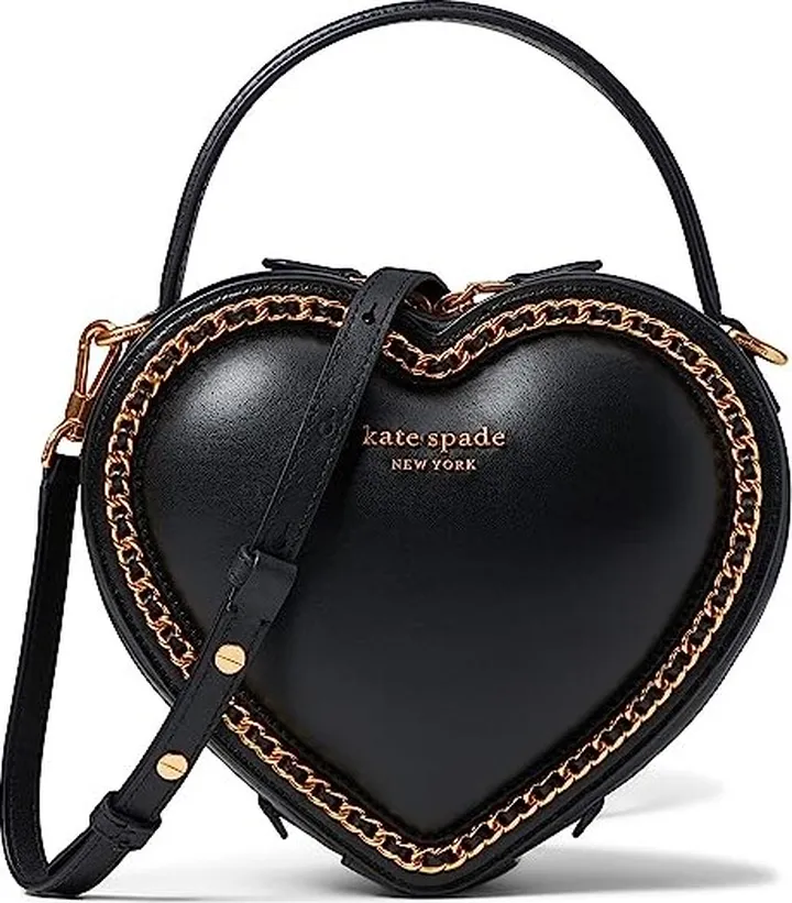 Kate Spade New York Amour 3-D Heart Crossbody (Black) Handbags
