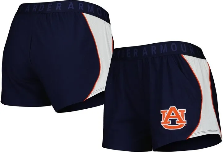 Women's Under Armour Navy and Orange Auburn Tigers Game Day Tech Mesh Performance Shorts