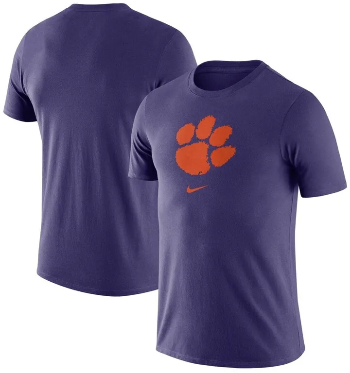 Men's Purple Clemson Tigers Essential Logo T-shirt