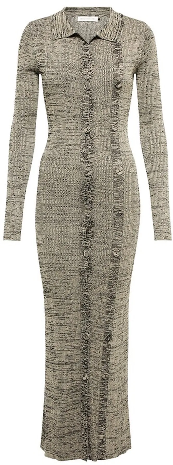 Space-dyed polo midi dress