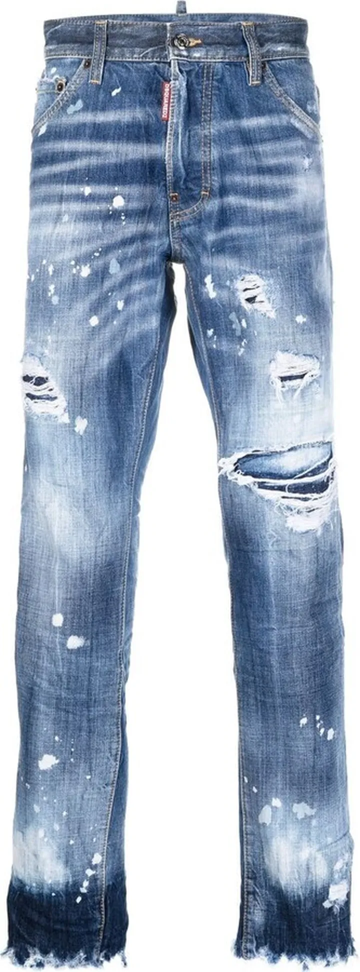 Distressed-Finish Slim-Fit Jeans