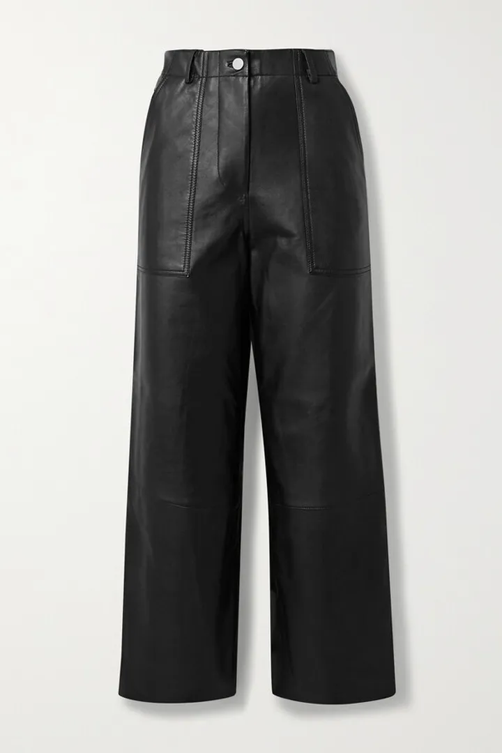 Deadwood - + Net Sustain Presley Leather Wide-leg Pants - Black