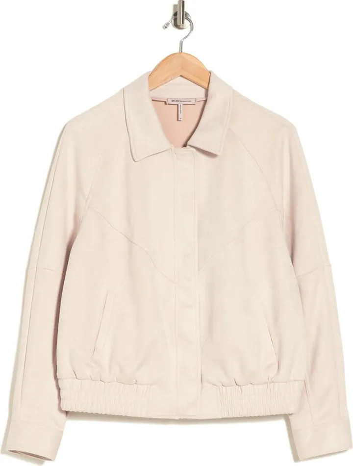 Faux Suede Bomber Jacket