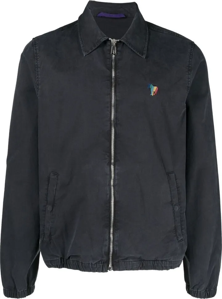 Zebra-Motif Bomber Jacket