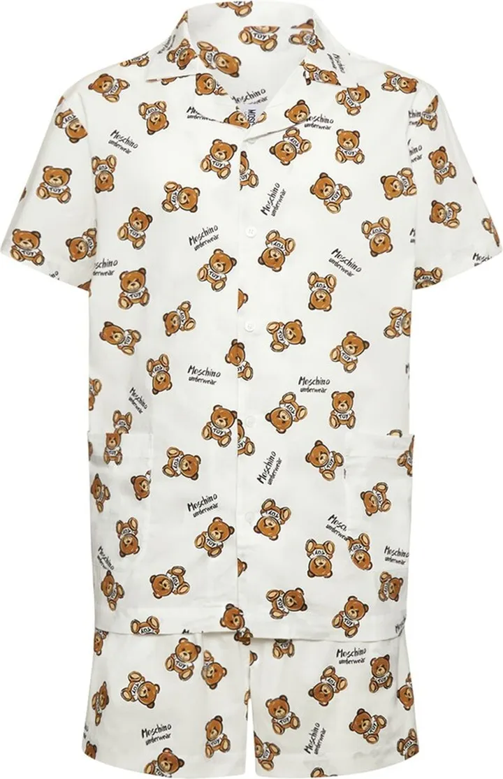 Teddy Bear cotton poplin short pajamas