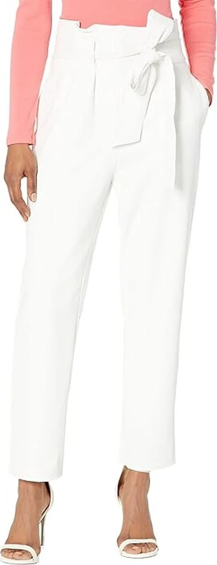 Commando Faux Leather Paperbag Pants SLG451 (White) Women's Casual Pants