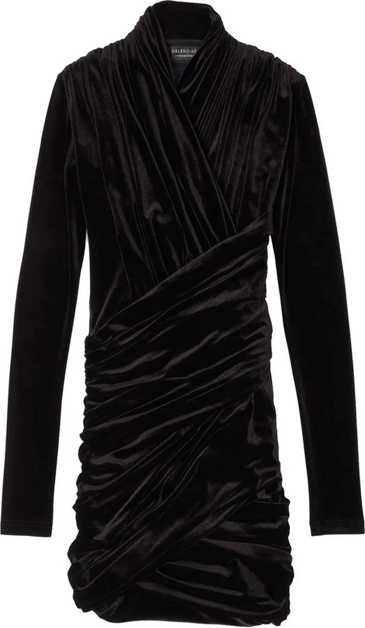 Velvet Long-Sleeve Mini Dress