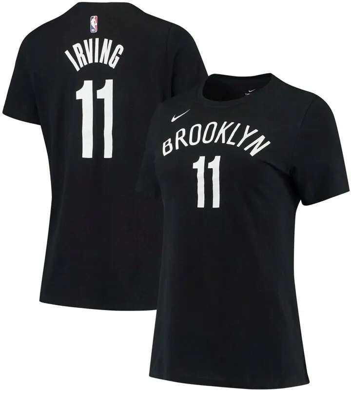 Women's Kyrie Irving Black Brooklyn Nets Name & Number Performance T-shirt