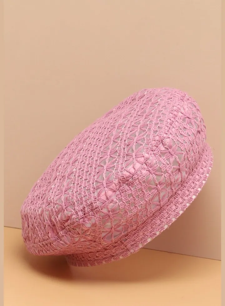 Casual Textured Beret Cap For Women