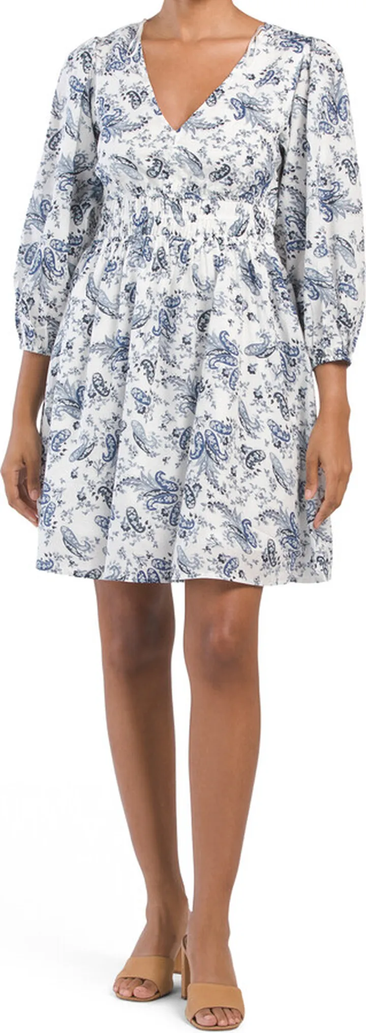 Puff Sleeve Woven Mini Dress