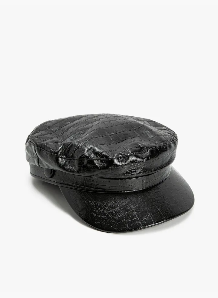 Faux Leather Cap Hat