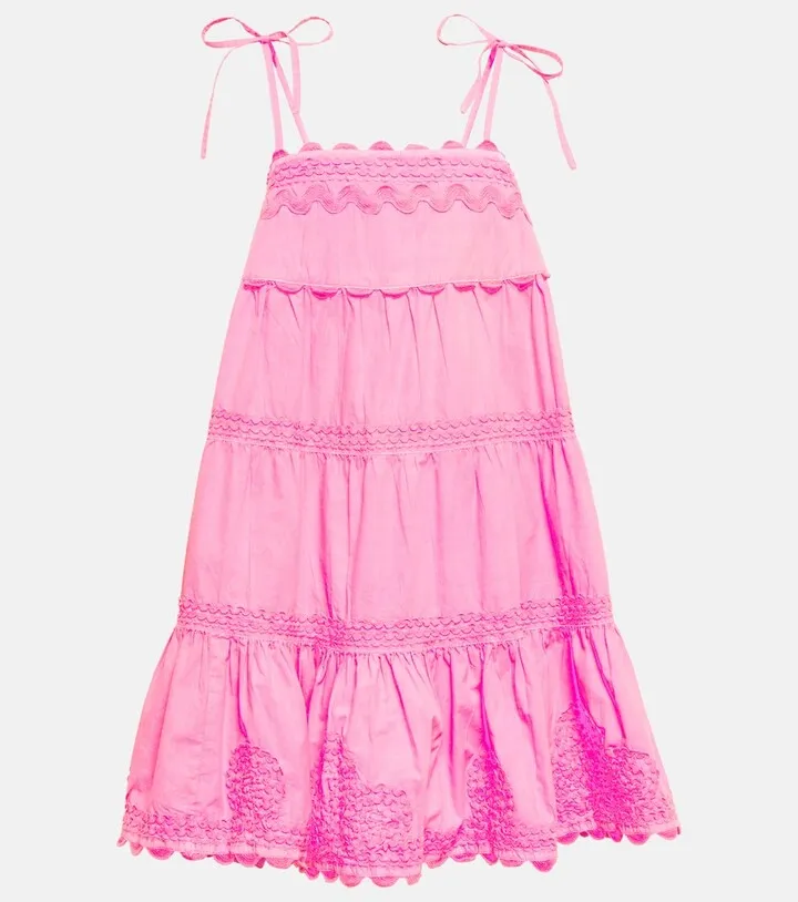 Embroidered cotton minidress