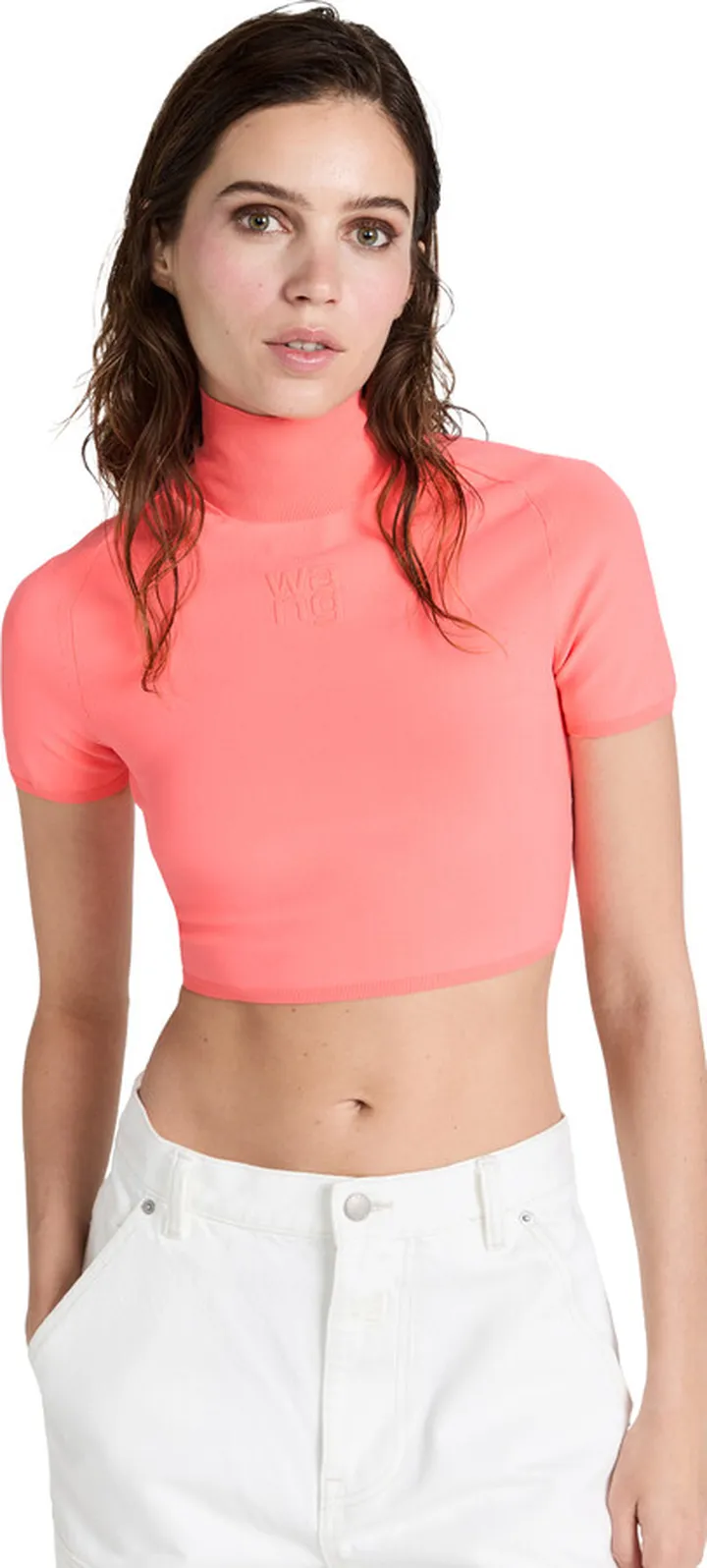 Alexander Wang Short Sleeve Logo Turtleneck