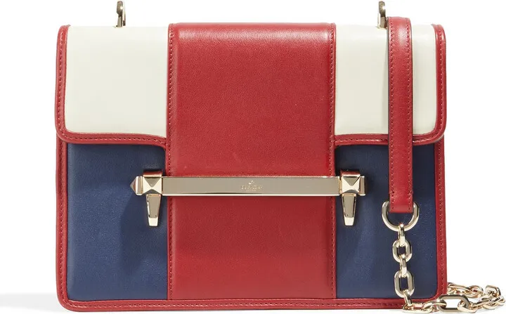 Uptown color-block leather shoulder bag